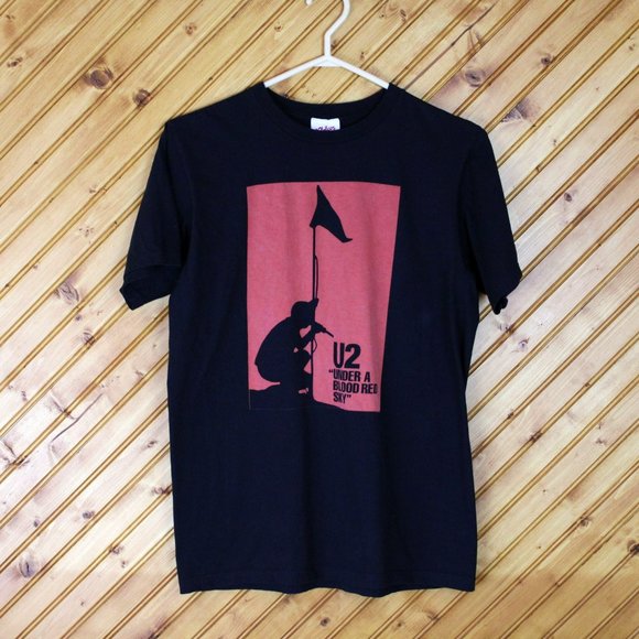 Philcos U2 Under A Blood Red Sky Band Tee Black Red Unisex T-Shirt Medium CA56 - Picture 7 of 7
